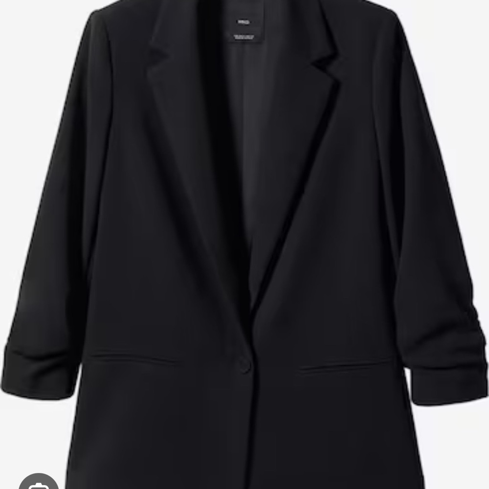 Mango Black Blazer with Notched Lapels and Oversized Fit size Large